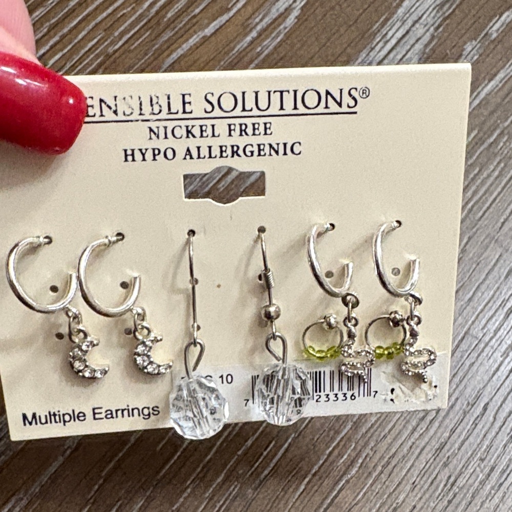 Sensible solutions silver dangle pierced earring sets
